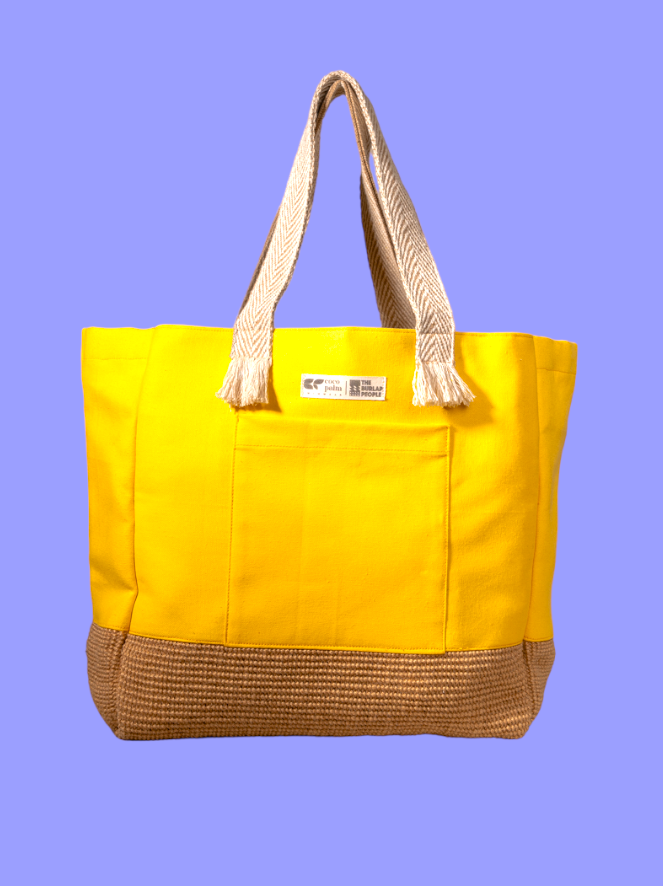 The Burlap People X Cocopalm Yellow Beach Tote Bag