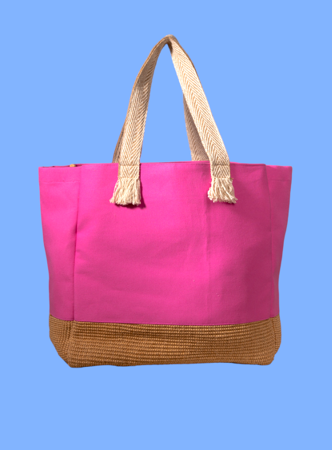 The Burlap People X Cocopalm Pink Beach Tote Bag